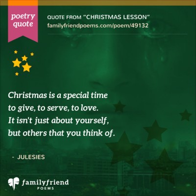 Poem About Thinking Of Others At Christmas, Christmas Lesson