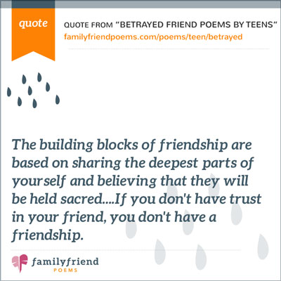 Betrayed Friend Poems by Teens