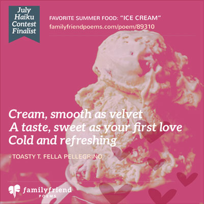 Haiku About A Cold And Refreshing Treat, Ice Cream, Haiku