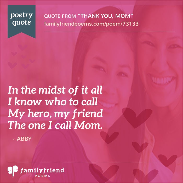 Poem About My Mom Thank You Mom