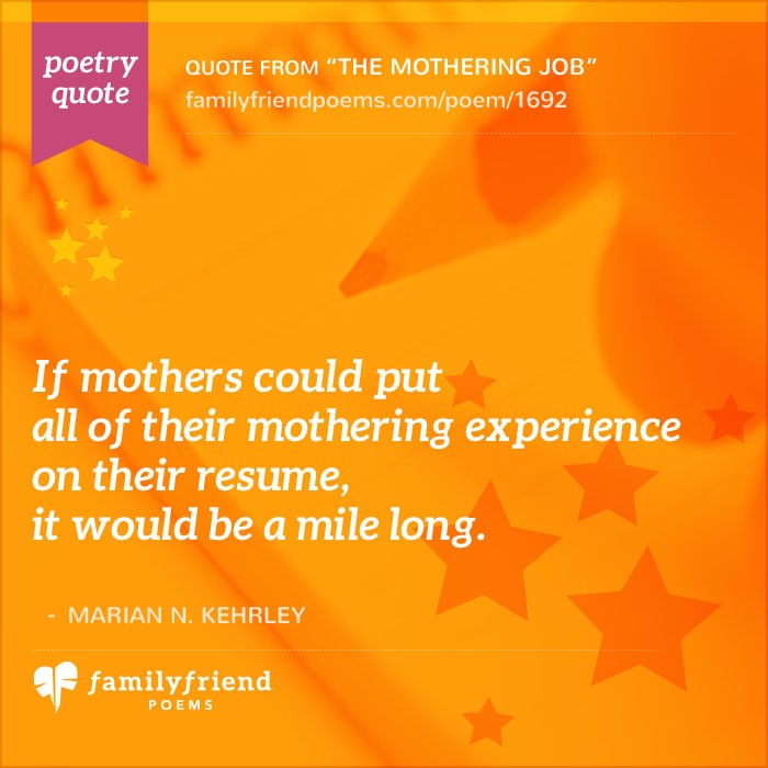 the mothering job mother poem what is a resume on a job application