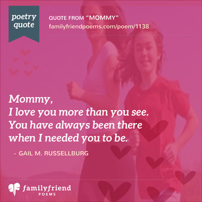I Love You Mommy Poem, Mommy