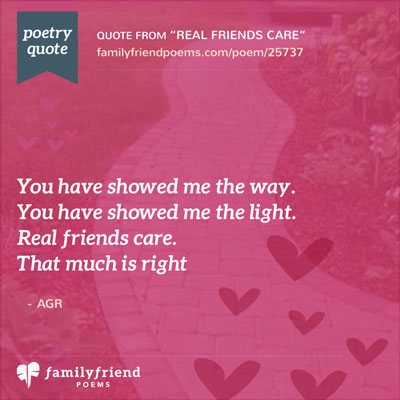 Poem About Caring, Real Friends Care